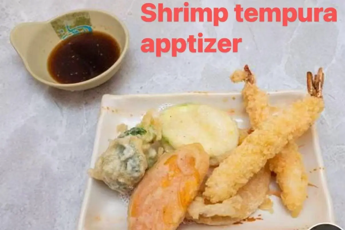 Shrimp tempura appetizer with assorted vegetable tempura at FUJI SAN Japanese restaurant in Vestal